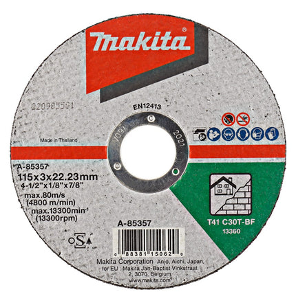 Makita Doorslijpschijf 115X3,0X22,23mm Steen Doorslijpsch. 115X3,0mm – A-85357