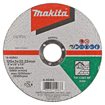 Makita Doorslijpschijf 125X22,23X3,0mm Steen Doorslijpsch. 125X3,0mm – A-85363