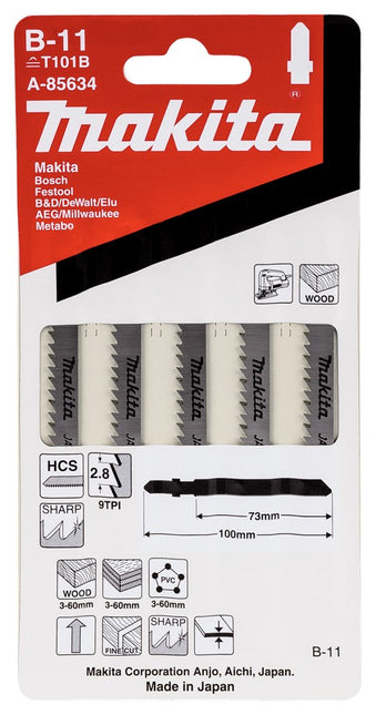 Makita Decoupeerzaagblad Hout 73mm T101B Decoupeerzaagblad – A-85634