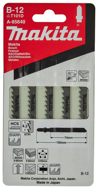 Makita Decoupeerzaagblad Hout 74mm T101D Decoupeerzaagblad – A-85640