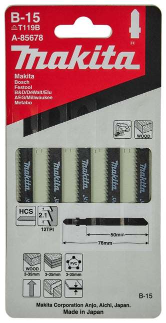 Makita Decoupeerzaagblad Hout 50mm T119B Decoupeerzaagblad – A-85678