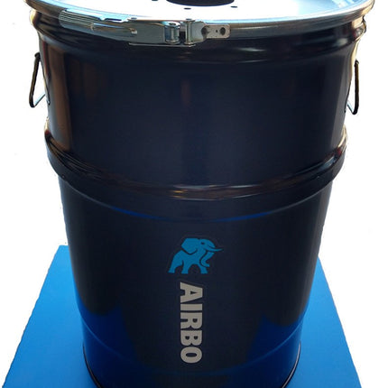 Afbeelding AIRBO stalen drum 60l met gaten in deksel voor cycloon 60L