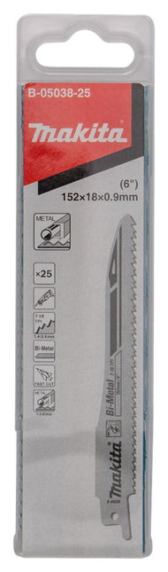 Makita Reciprozaagblad Metaal/universeel 132mm Rec.Zaagblad 132 Met. S123X 25S – B-05038-25