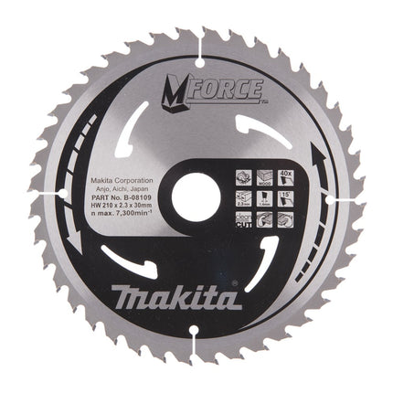 Makita Zaagblad Mforce 210X30X2,3 40T 15G Zaagblad – B-08109