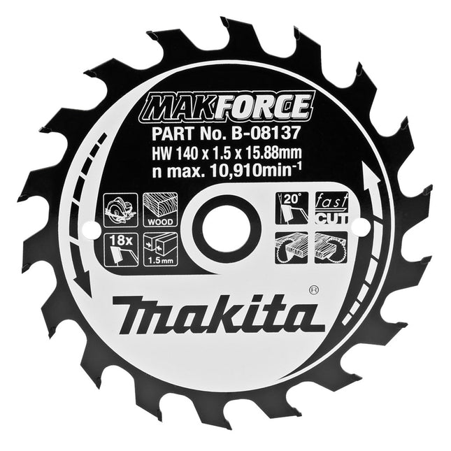 Makita Zaagblad Hout 140X15,88X1,5 18T 20G Zaagblad – B-08137