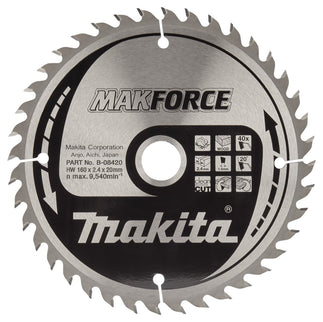 Makita Cirkelzaagblad Hout 160X20X40T 20G – B-08420
