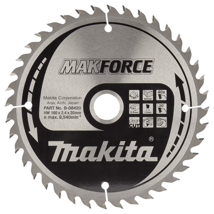 Makita Cirkelzaagblad Hout 160X20X40T 20G – B-08420
