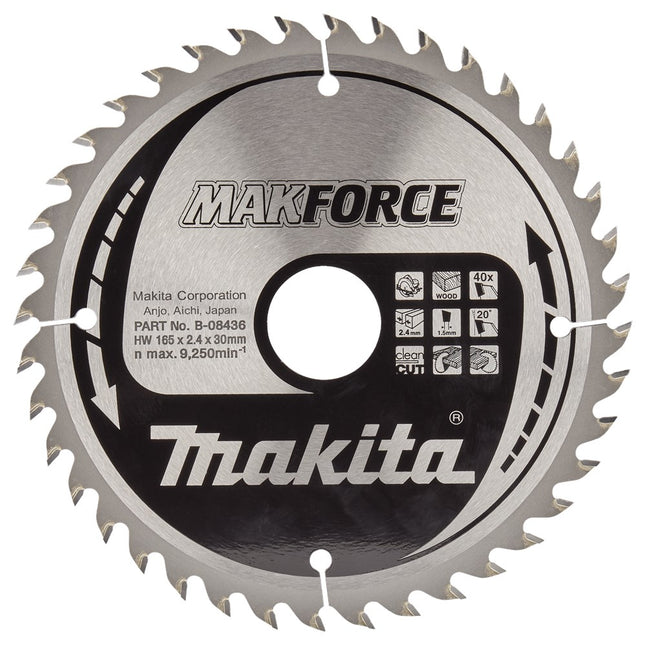 Makita Cirkelzaagblad Hout 165X30X40T 20G – B-08436
