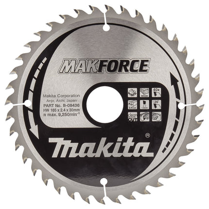 Makita Cirkelzaagblad Hout 165X30X40T 20G – B-08436