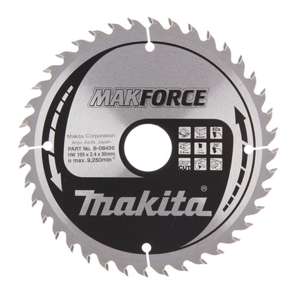 Makita Cirkelzaagblad Hout 165X30X40T 20G – B-08436