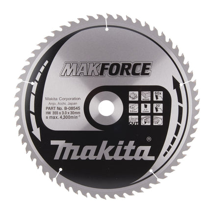 Makita Zaagblad Hout 355X30X3,0 60T 20G Zaagblad – B-08545