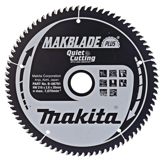 Makita Zaagblad Q+C 216X30X2,8 80T 5G Zaagblad – B-08791