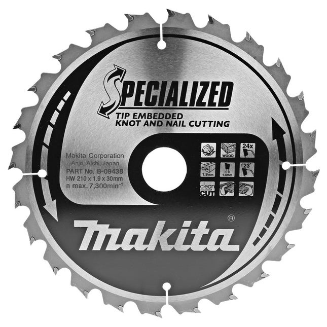 Makita Zaagblad TIPE 210X30X1,9 24T 23G Zaagblad – B-09438
