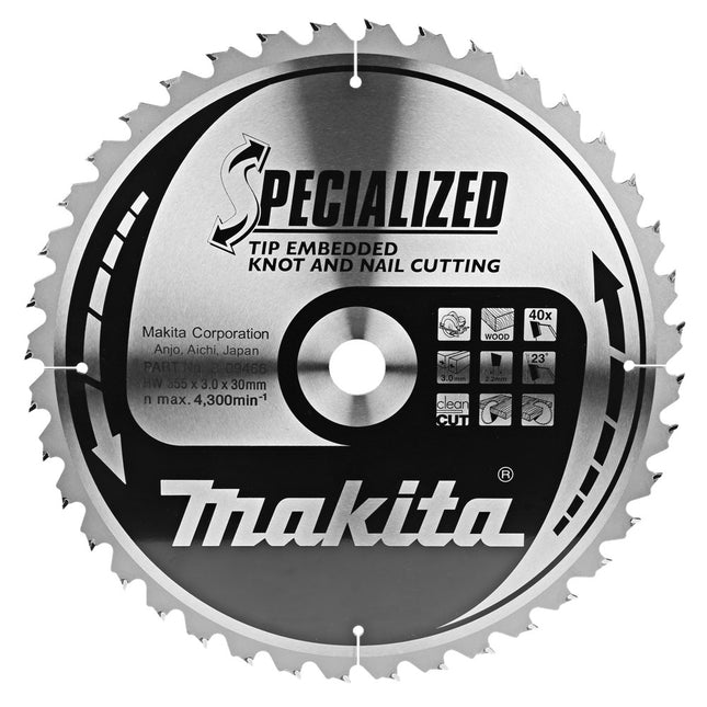 Makita Zaagblad TIPE 355X30X3,0 40T 23G Zaagblad – B-09466