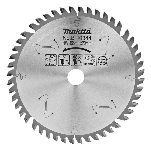 Makita Zaagblad Corian 165X20X2,4 48T 5G Zaagblad – B-10344