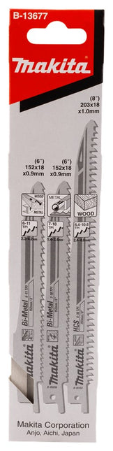 Makita Reciprozaagbladenset 3-Delig Reciprozaagset – B-13677