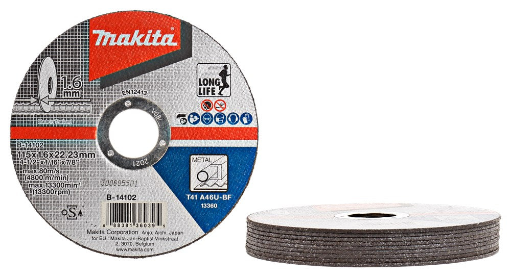 Makita Doorslijpschijf 115X1,6X22,23mm Staal – B-14102