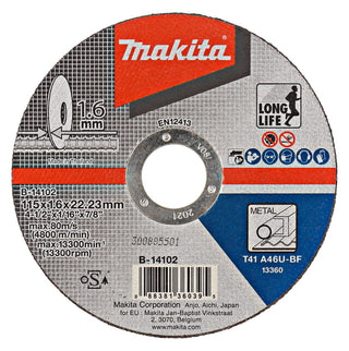 Makita Doorslijpschijf 115X1,6X22,23mm Staal – B-14102