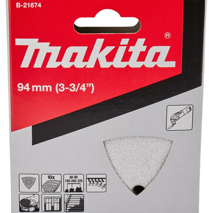 Makita Schuurvelset K60/K80/K100/K240/K320 White Velcro Schuurvel 94X94X94 Vlc/wt Asso – B-21674