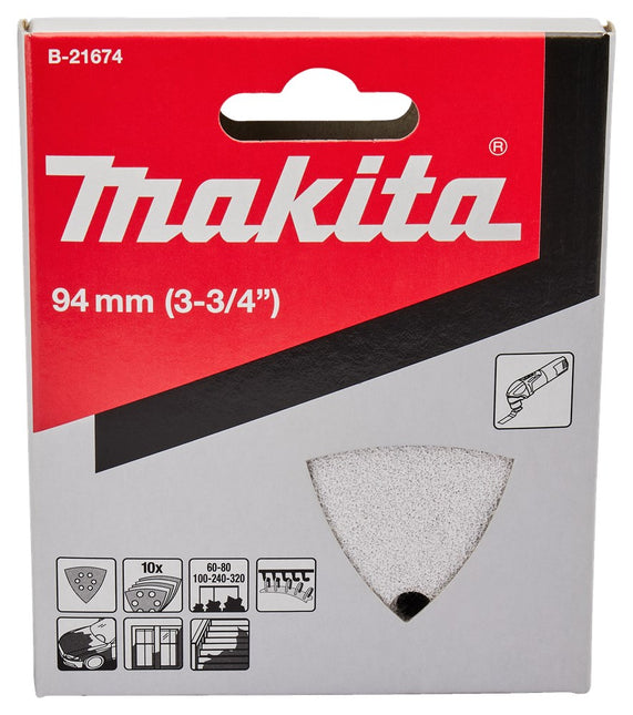Makita Schuurvelset K60/K80/K100/K240/K320 White Velcro Schuurvel 94X94X94 Vlc/wt Asso – B-21674