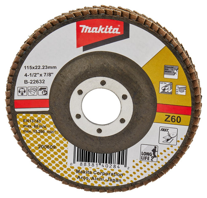 Makita Lamellenschijf 115mm Z60 SCHUURSCH.115X22mm K60 Uni-ZA – B-22632