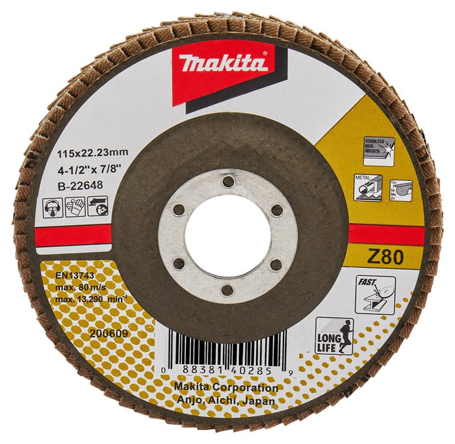 Makita Lamellenschijf 115mm Z80 SCHUURSCH.115X22mm K80 Uni-ZA – B-22648