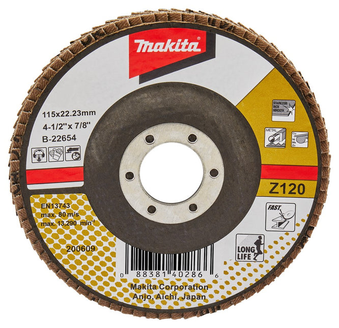 Makita Lamellenschijf 115mm Z120 SCHUURSCH.115X22mm K120 Uni-ZA – B-22654