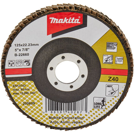 Makita Lamellenschijf 125mm Z40 SCHUURSCH.125X22mm K40 Uni-ZA – B-22660