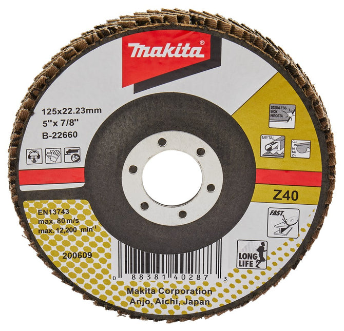 Makita Lamellenschijf 125mm Z40 SCHUURSCH.125X22mm K40 Uni-ZA – B-22660