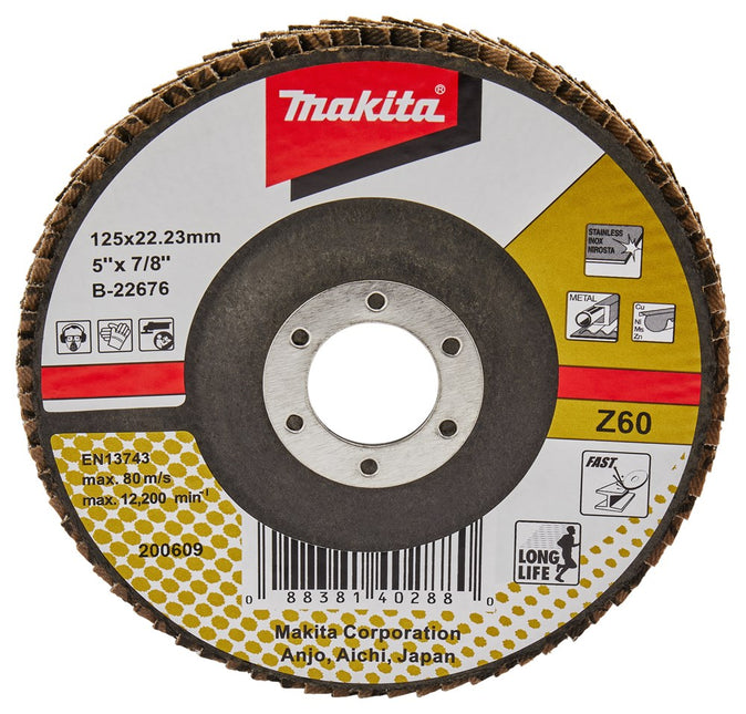 Makita Lamellenschijf 125mm Z60 SCHUURSCH.125X22mm K60 Uni-ZA – B-22676