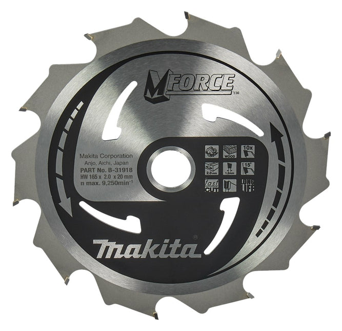Makita HM Zaagblad 165X20X10T - Hout 15G – B-31918