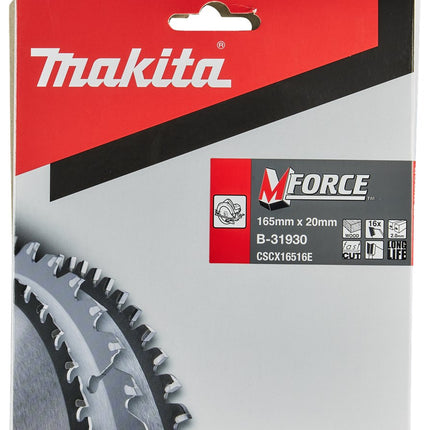 Makita HM Zaagblad 165X20X2.0 16T M-FO A Mforce 165X20X2,0 16T15G – B-31930