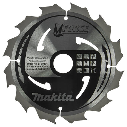 Makita Zaagblad Mforce 190X30X2,0 12T 15G 12T15G – B-31974