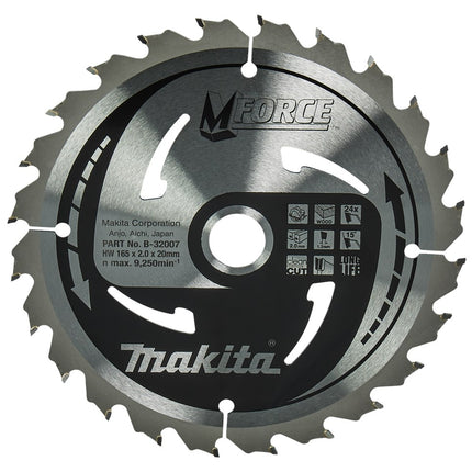 MAKITA ZAAGBLAD 165X20X2,0 24 TANDS 15G MFORCE