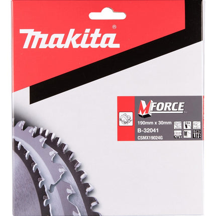 Makita Zaagblad Mforce 190X30X2,0 24T 15G Zaagblad Hout 190X30X2,0mm – B-32041