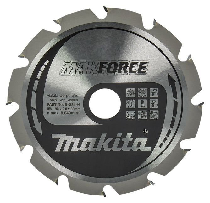 Makita HM ZAAGBLAD 190X30X2.2 12T