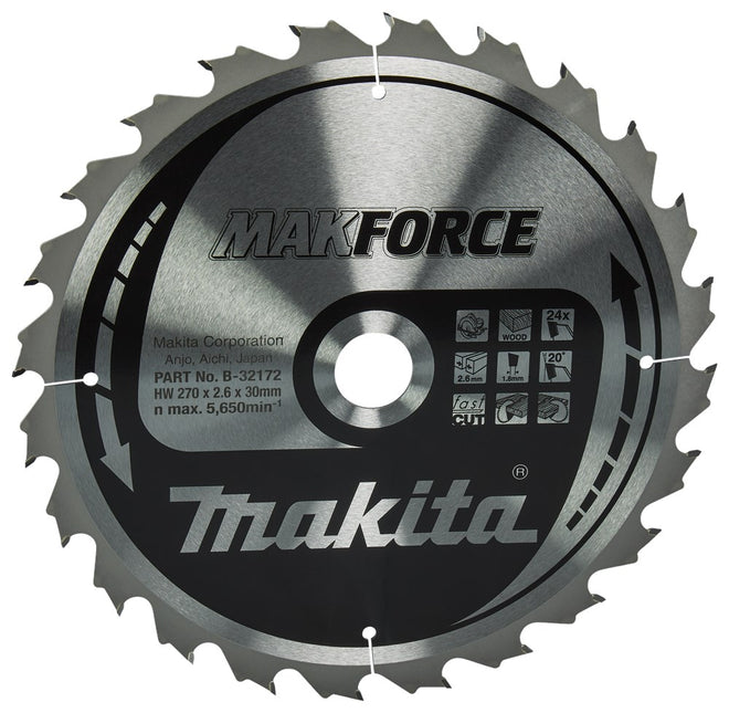 Makita Zaagblad Hout 270X30X2,6 24T 20G – B-32172