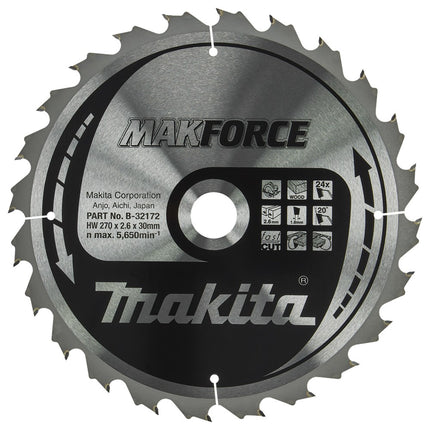 Makita Zaagblad Hout 270X30X2,6 24T 20G – B-32172