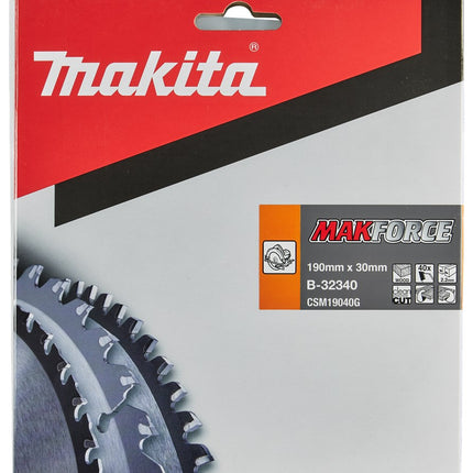 Makita HM Zaagblad 190X30X2.2 40T A Zaagblad Hout 190X30X2,2 20G – B-32340