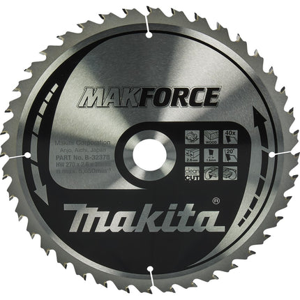 Makita HM Zaagblad 270X30X2.6 40T - Zaagblad Hout 270X30X2,6mm 20G – B-32378