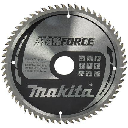 Makita Zaagblad Hout 190X30X2,2 60T 15G – B-32390