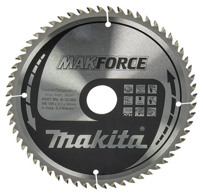 Makita Zaagblad Hout 190X30X2,2 60T 15G – B-32390
