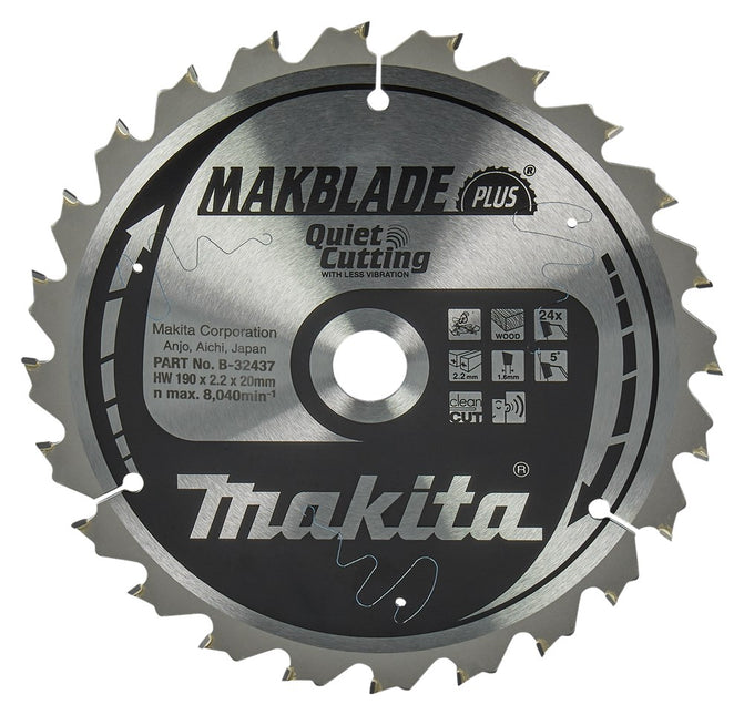 Makita HM-ZAAGBLAD 190X2,2X20 24 TAND L-N