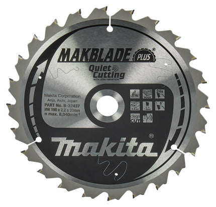 Makita HM-ZAAGBLAD 190X2,2X20 24 TAND L-N