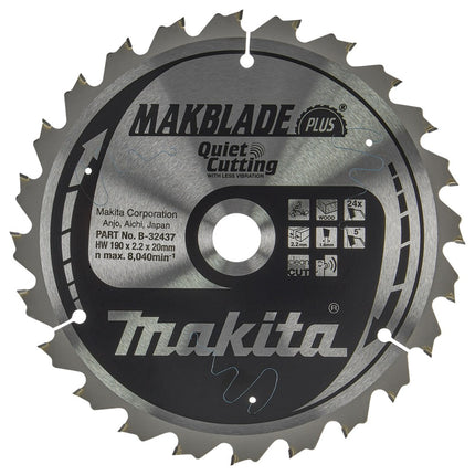 Makita HM-ZAAGBLAD 190X2,2X20 24 TAND L-N