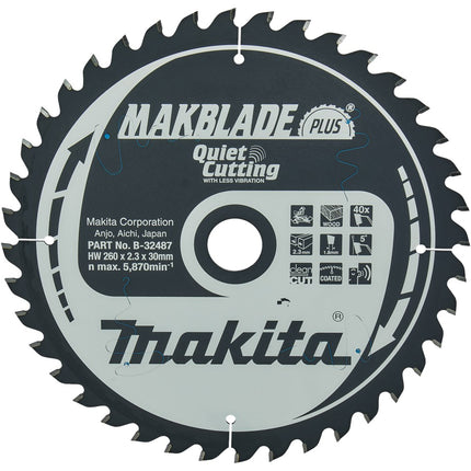 Makita HM Zaagblad 260X30X40T - Hout 5G – B-32487