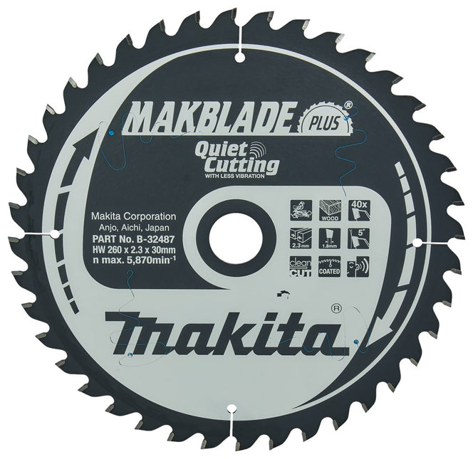 Makita HM Zaagblad 260X30X40T - Hout 5G – B-32487