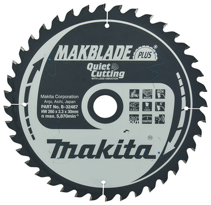 Makita HM Zaagblad 260X30X40T - Hout 5G – B-32487