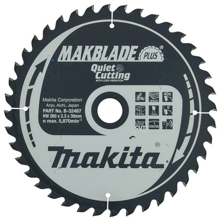 Makita HM Zaagblad 260X30X40T - Hout 5G – B-32487