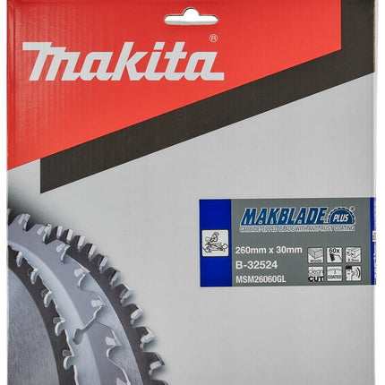 Makita HM Zaagblad 260X30 60T - Hout 5G – B-32524